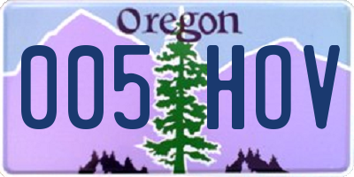 OR license plate 005HOV