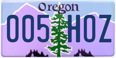 OR license plate 005HOZ