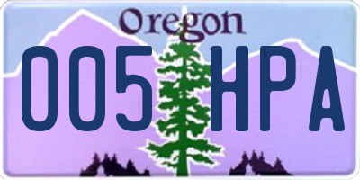 OR license plate 005HPA