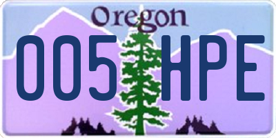 OR license plate 005HPE