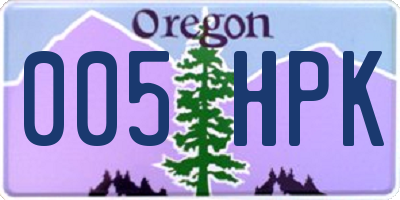 OR license plate 005HPK