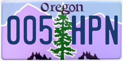 OR license plate 005HPN
