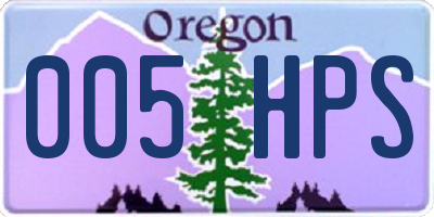 OR license plate 005HPS