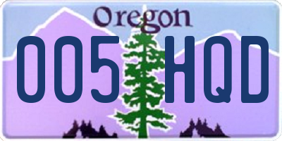 OR license plate 005HQD