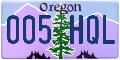 OR license plate 005HQL