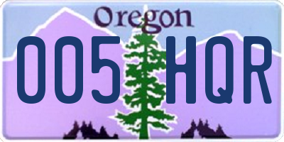 OR license plate 005HQR