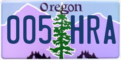 OR license plate 005HRA