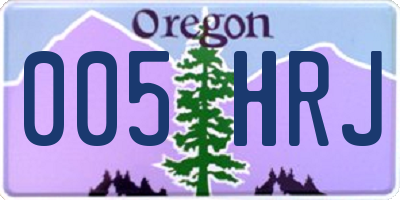 OR license plate 005HRJ
