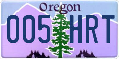OR license plate 005HRT