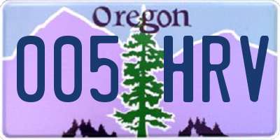 OR license plate 005HRV