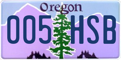 OR license plate 005HSB