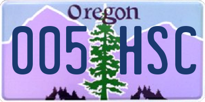 OR license plate 005HSC