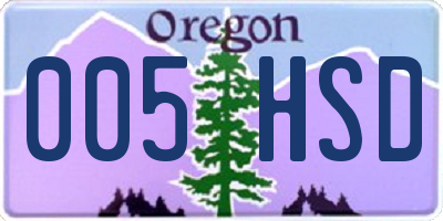 OR license plate 005HSD
