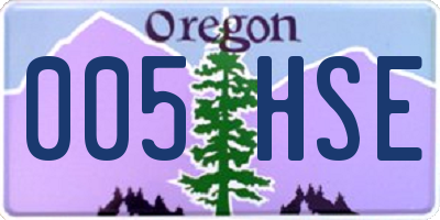OR license plate 005HSE