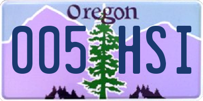 OR license plate 005HSI