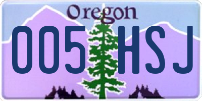 OR license plate 005HSJ