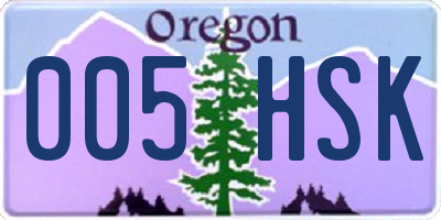 OR license plate 005HSK