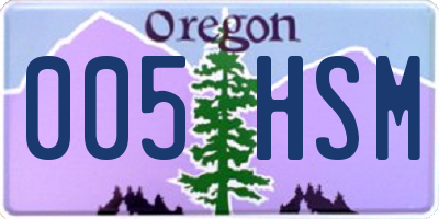 OR license plate 005HSM