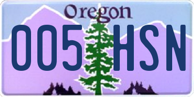 OR license plate 005HSN