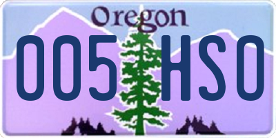 OR license plate 005HSO