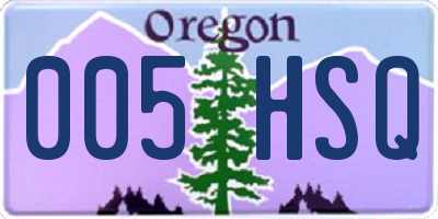 OR license plate 005HSQ