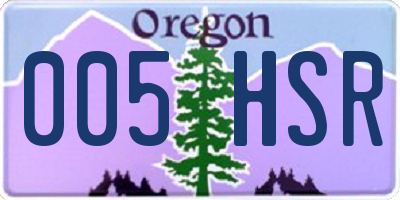OR license plate 005HSR