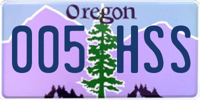 OR license plate 005HSS