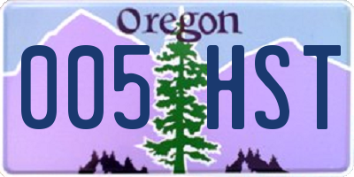 OR license plate 005HST