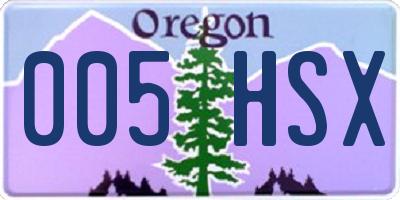 OR license plate 005HSX