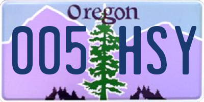OR license plate 005HSY