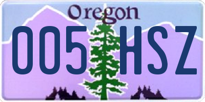OR license plate 005HSZ