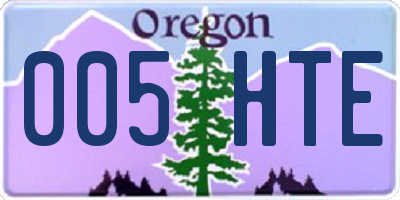 OR license plate 005HTE