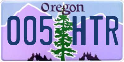 OR license plate 005HTR