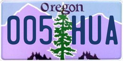 OR license plate 005HUA