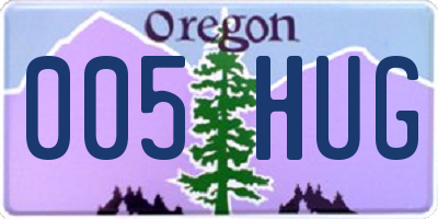 OR license plate 005HUG