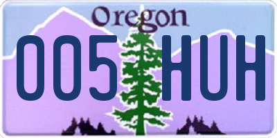 OR license plate 005HUH