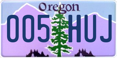 OR license plate 005HUJ