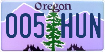 OR license plate 005HUN