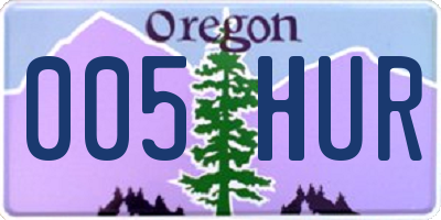 OR license plate 005HUR