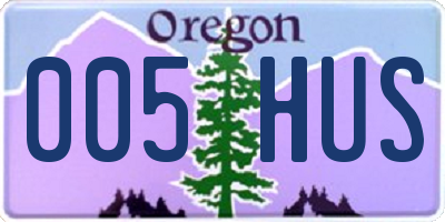 OR license plate 005HUS