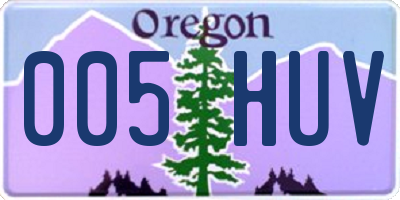 OR license plate 005HUV