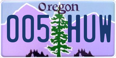 OR license plate 005HUW