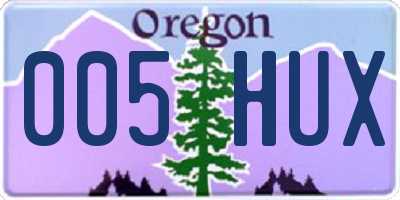 OR license plate 005HUX