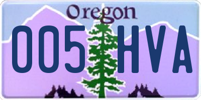 OR license plate 005HVA