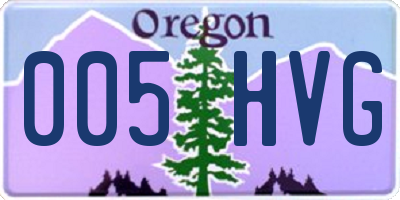 OR license plate 005HVG