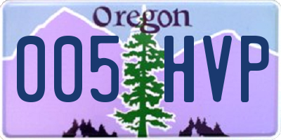 OR license plate 005HVP
