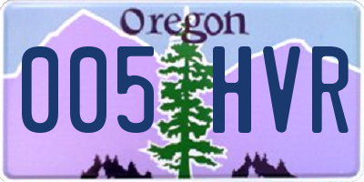 OR license plate 005HVR