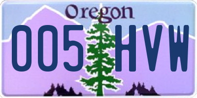 OR license plate 005HVW
