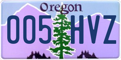 OR license plate 005HVZ