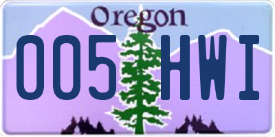 OR license plate 005HWI